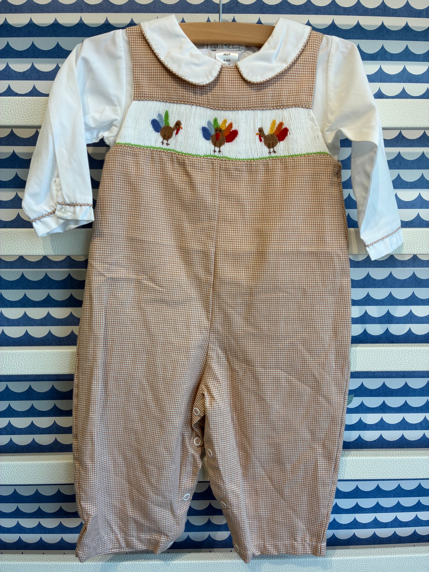 Turkey Hand Smocked Romper