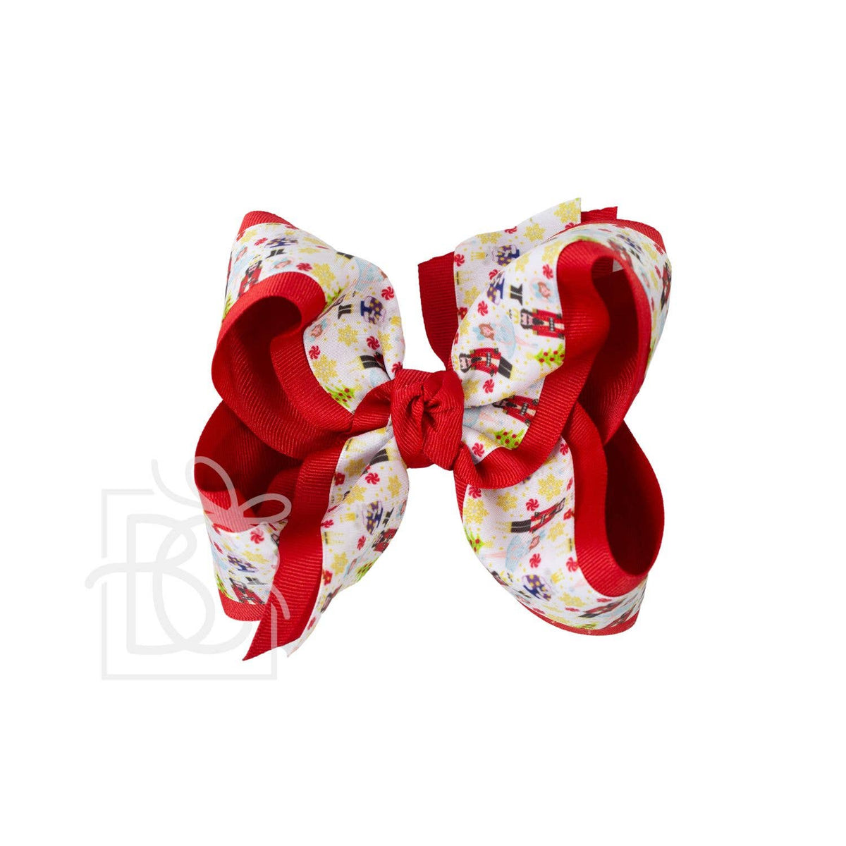 Layered Christmas Nutcracker Classic Bow on Alligator Clip
