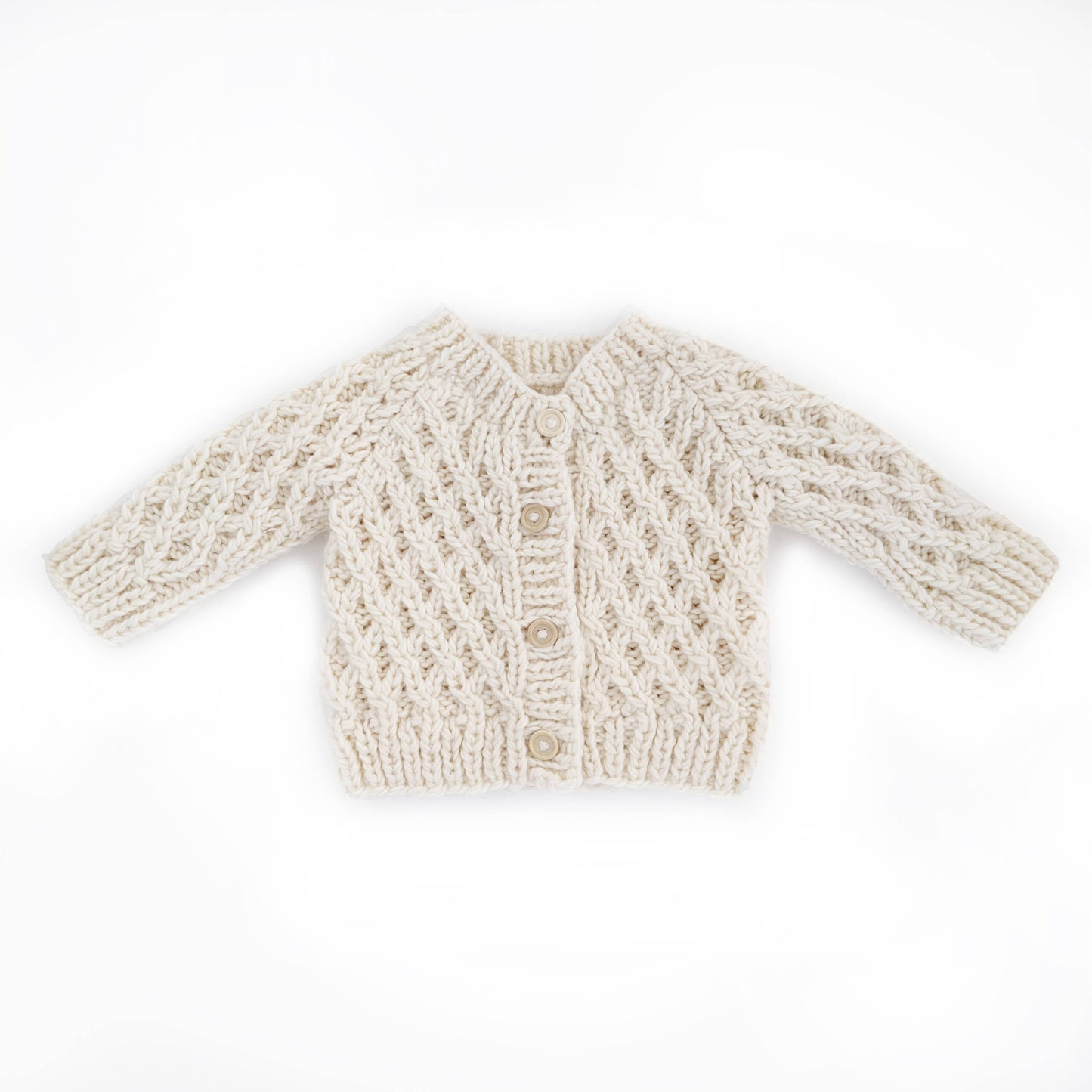Waffle Cardigan Sweater Natural