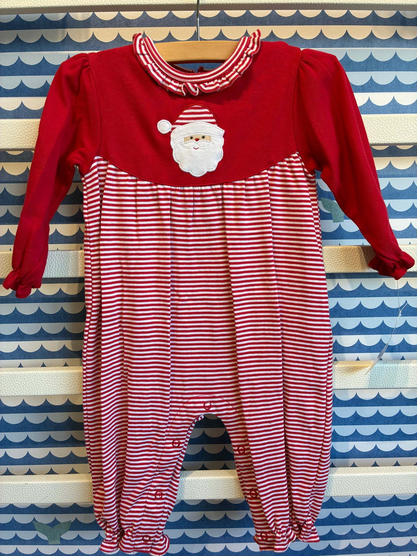 Girl Santa Face Applique Jumper