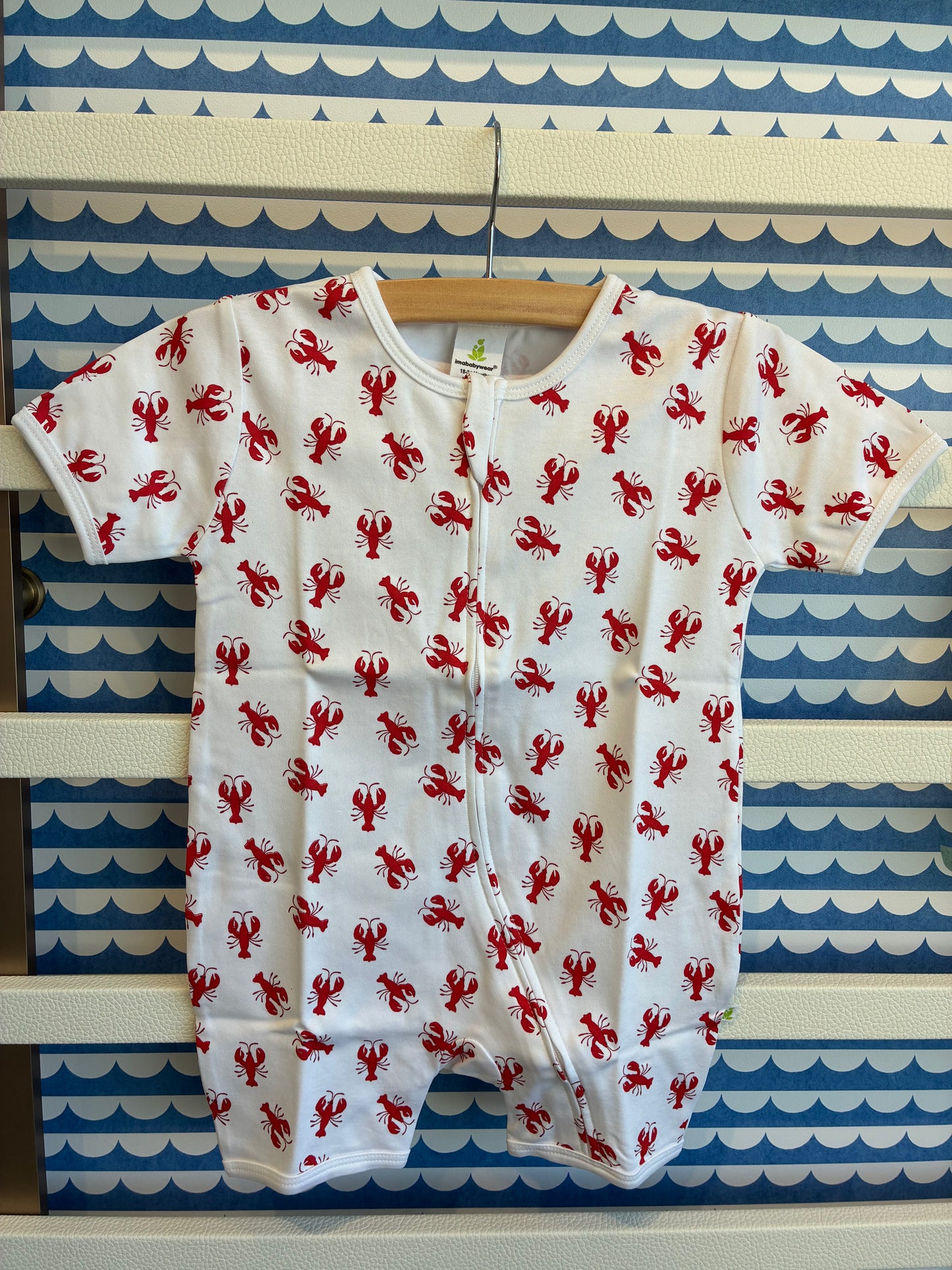 Lobster Short Sleeve Zipsuit Romper