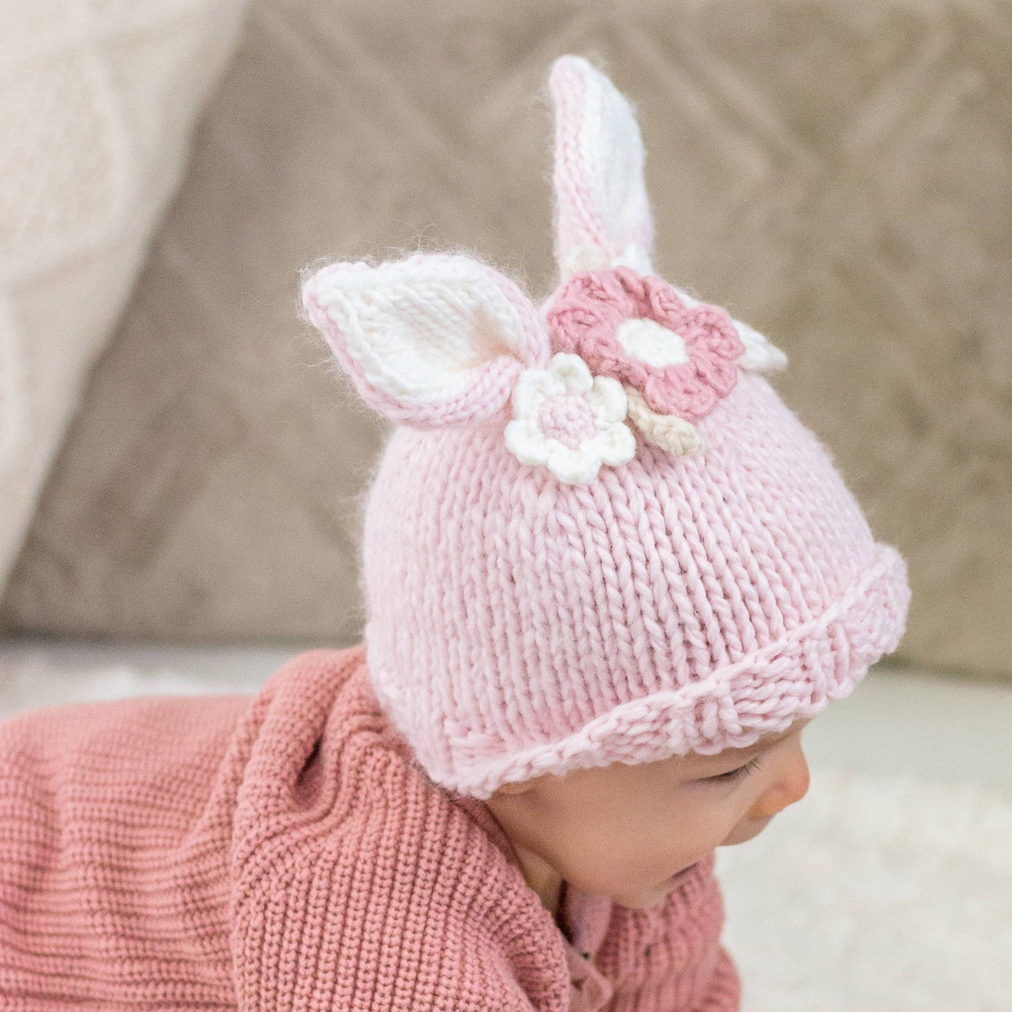 Flower Bunny Beanie Blush Flower Beanie Multi Baby & Kids