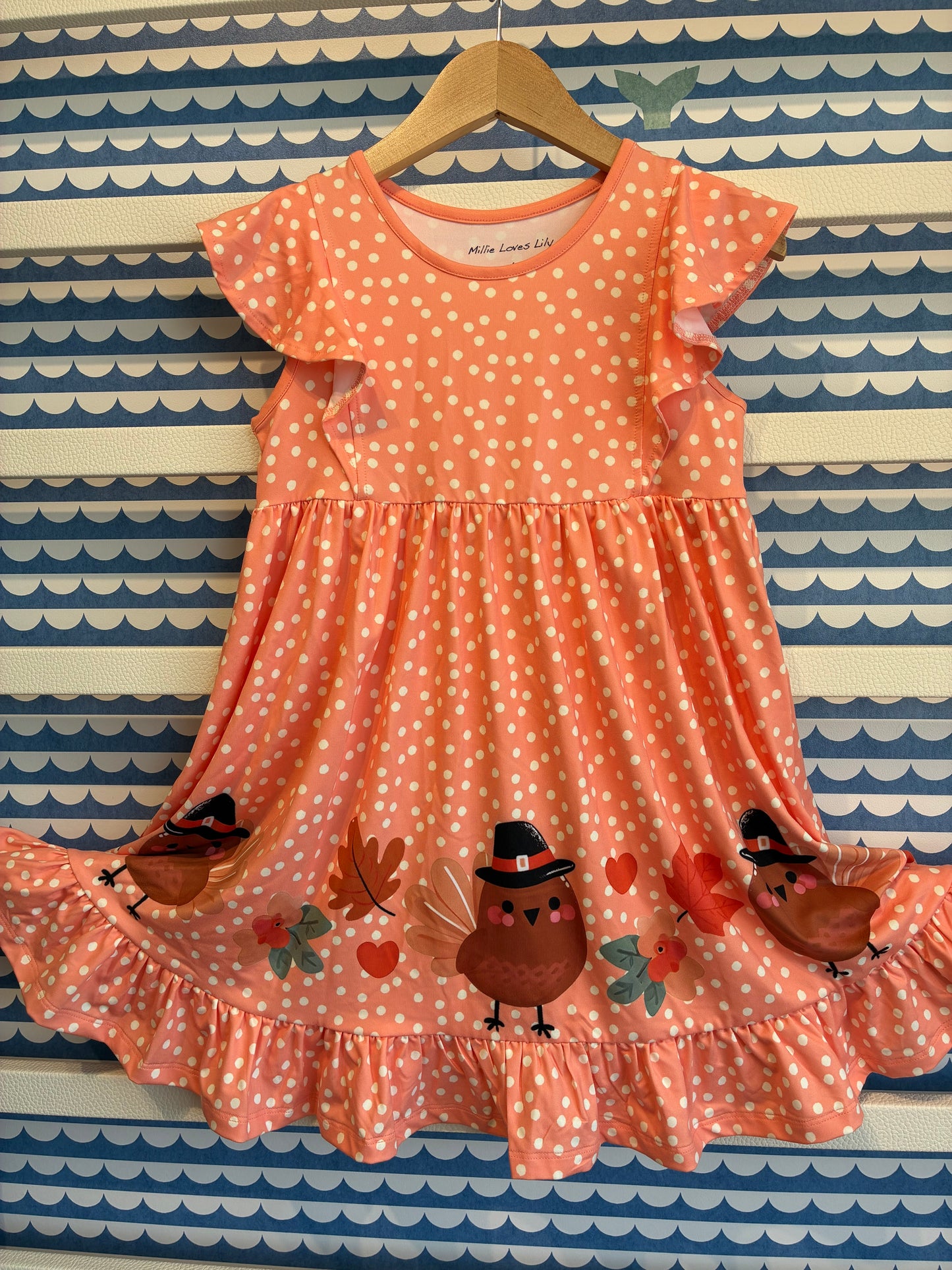 Coral Poke A Dot Turkey Dress