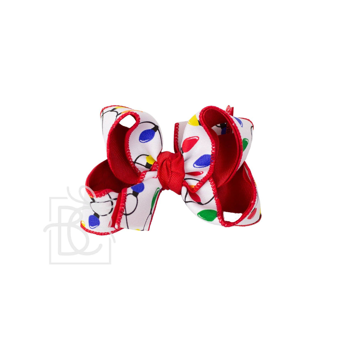Christmas Tree Lights Print Hair Bow on Alligator Clip