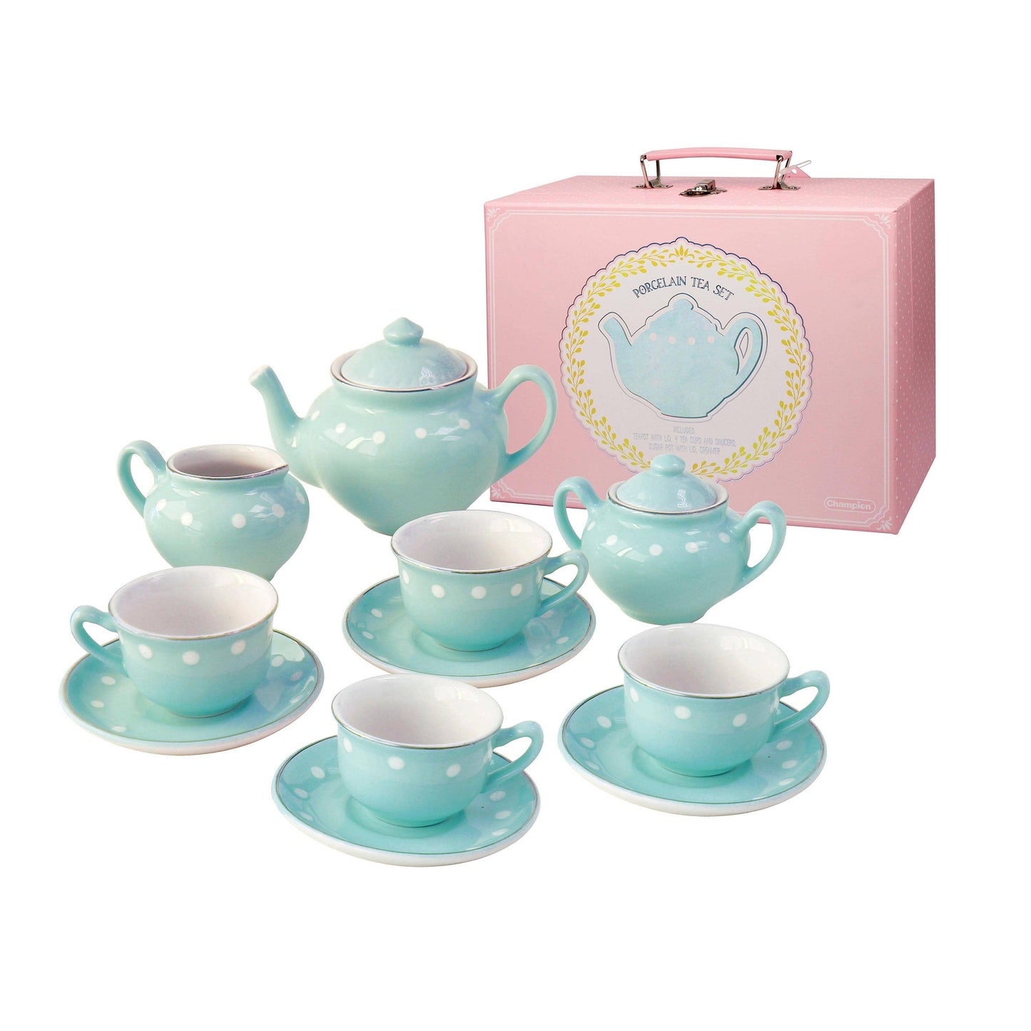 Bright Stripes - Porcelain Tea Set - Mint