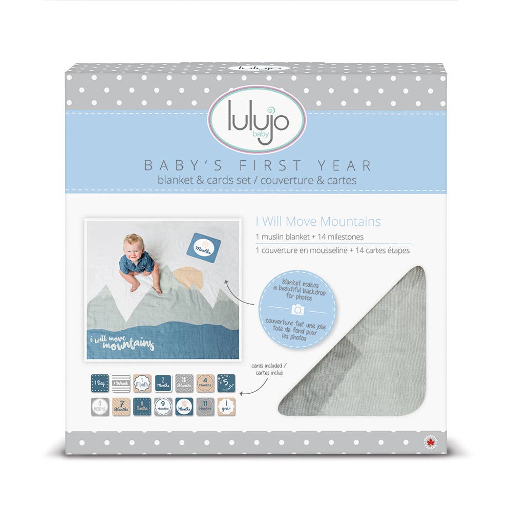 Baby's 1st Year Swaddle & Milestone Cards - Move Mountains