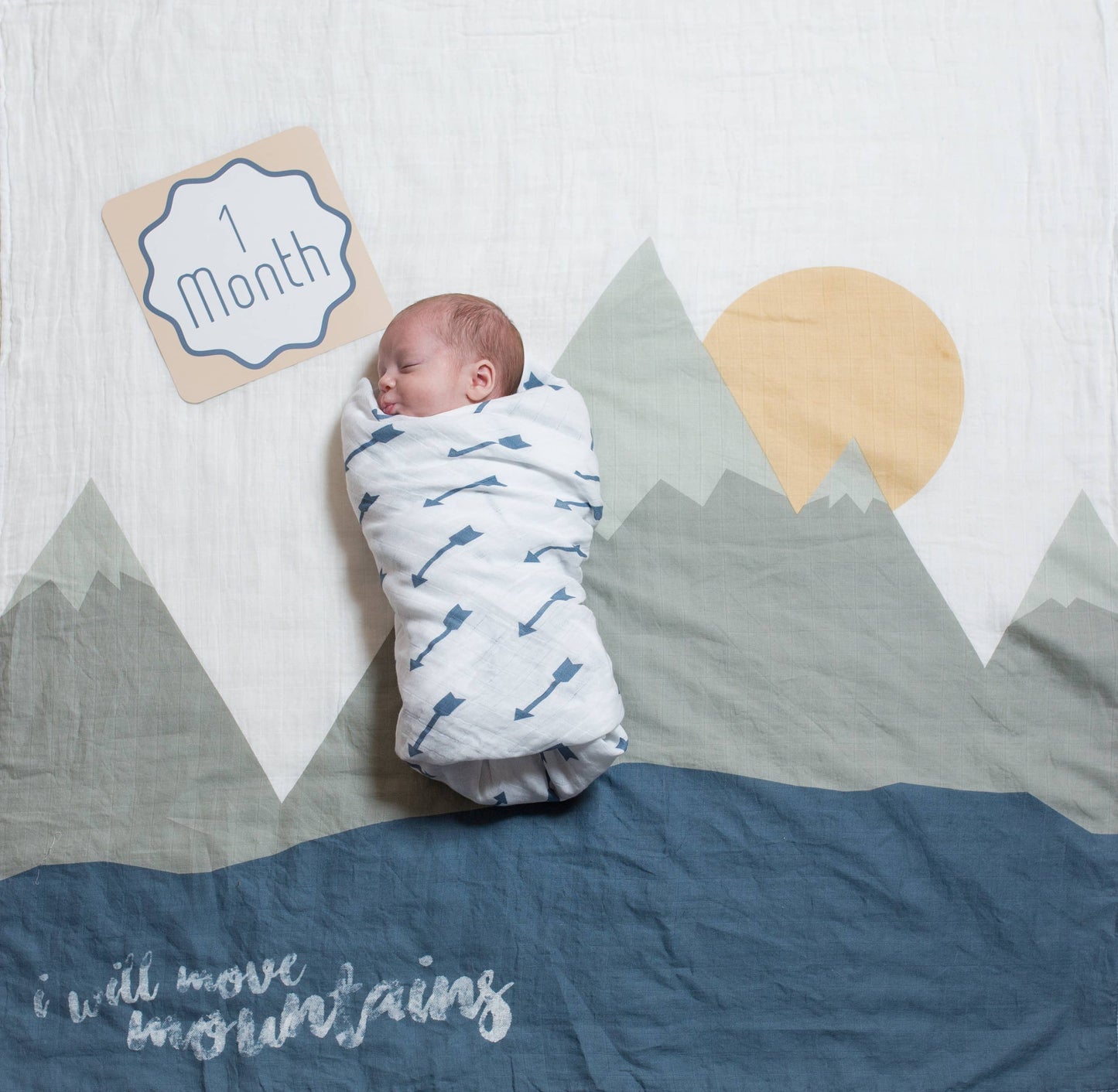 Baby's 1st Year Swaddle & Milestone Cards - Move Mountains