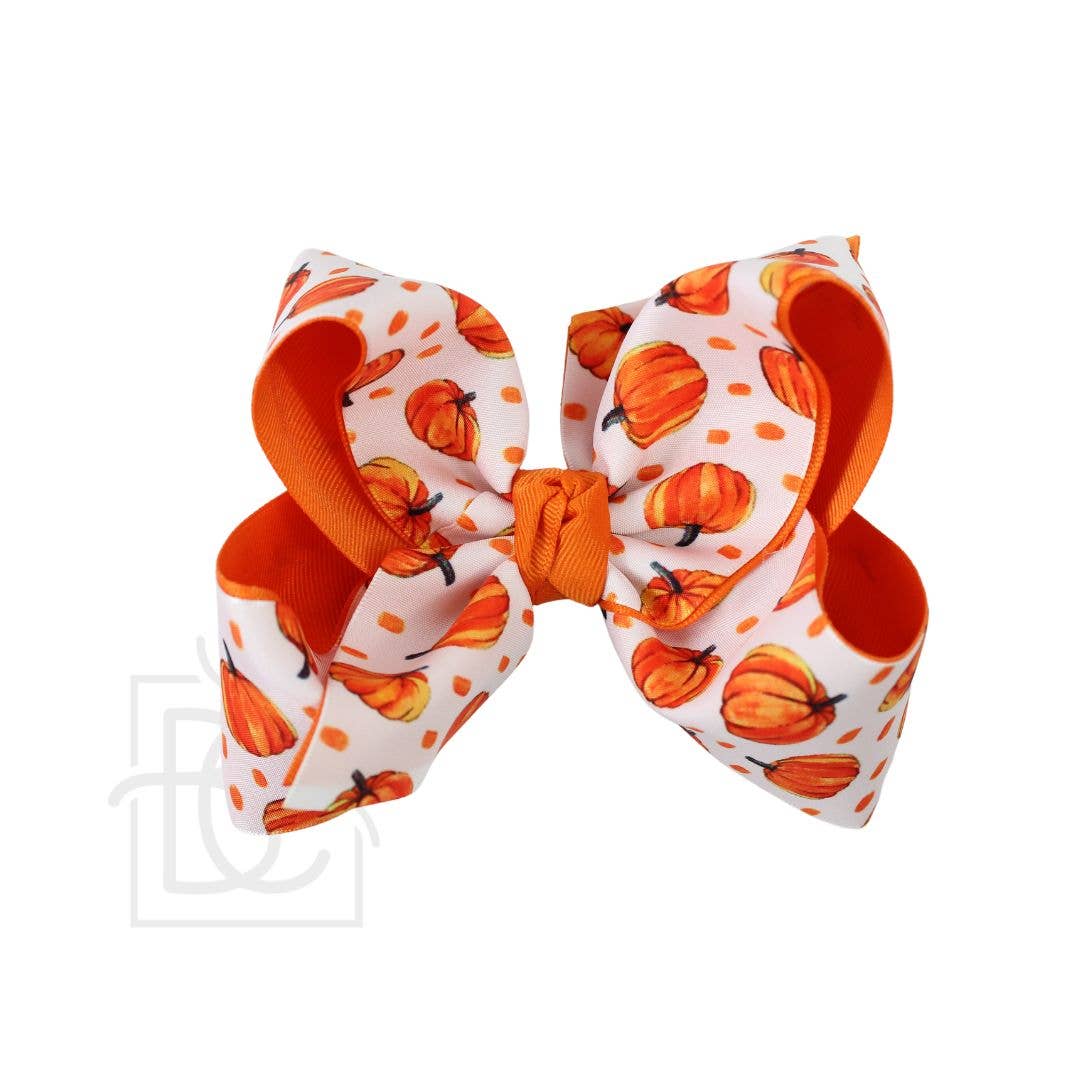 Layered Pumpkin Grosgrain Hair Bow
