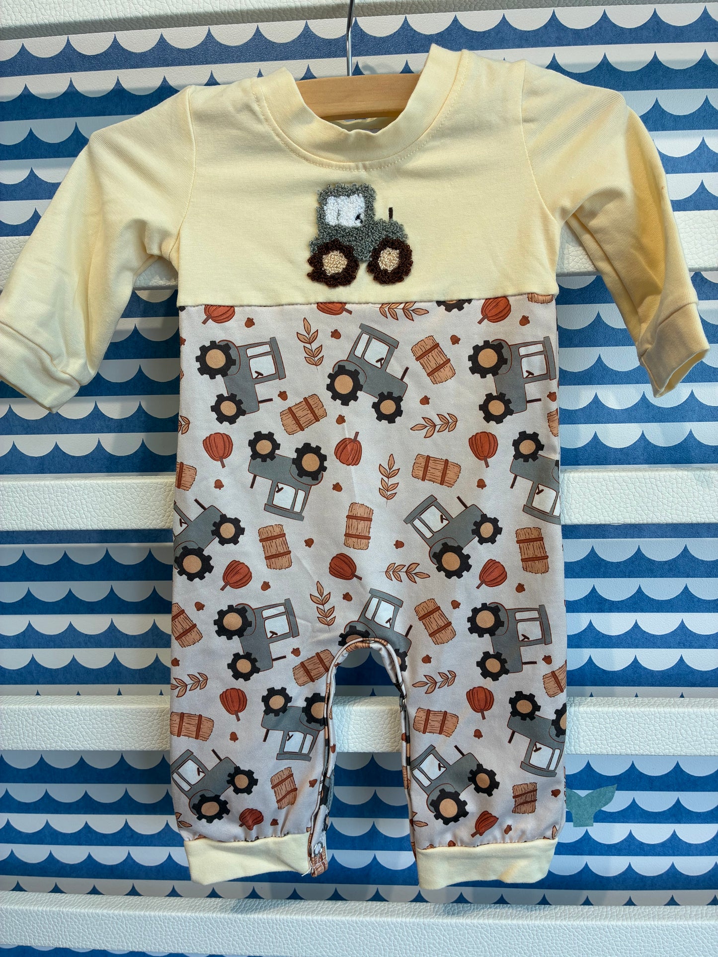 Yellow Tractor Romper