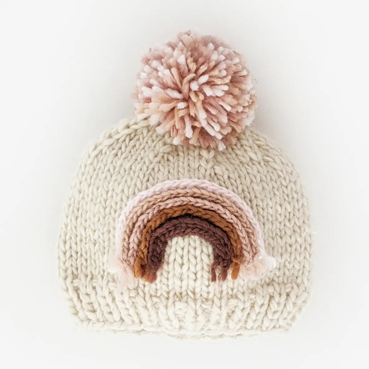 Mauve Rainbow Knit Beanie Hat