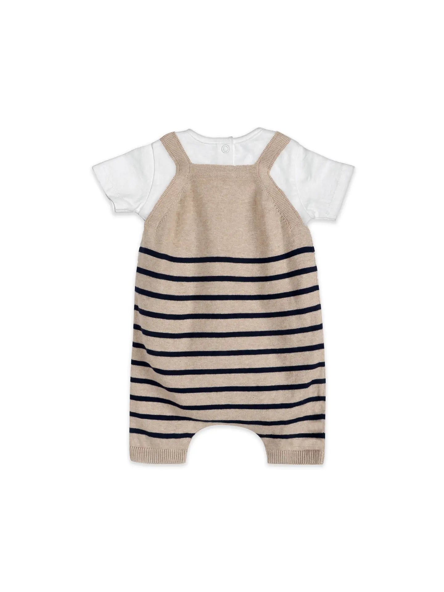 Airplane Stripe Embroidered Baby Knit Romper (Organic)