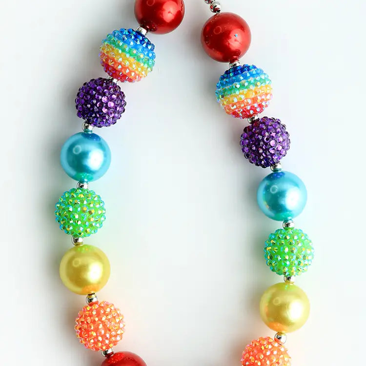 Chunky Rainbow Beaded Necklace