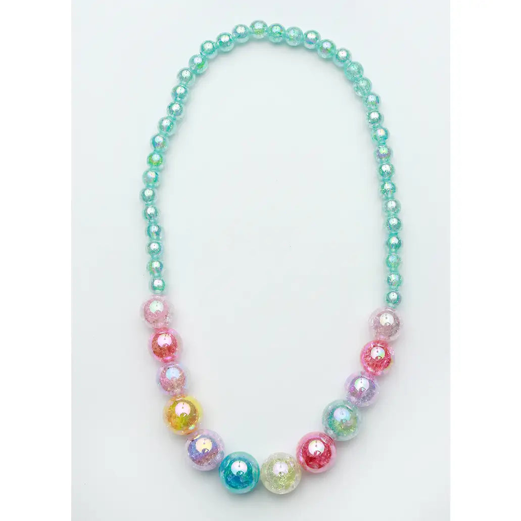 Blue Watercolor Beaded Necklace