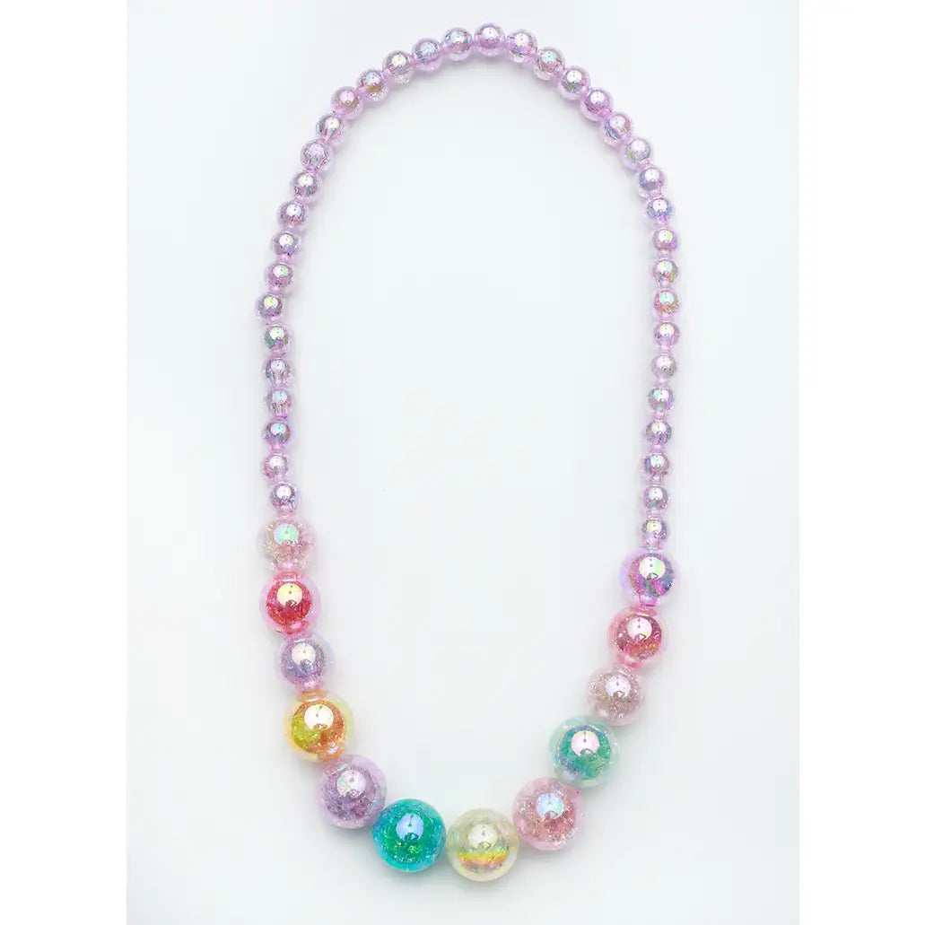 Purple Watercolor Beaded Necklace