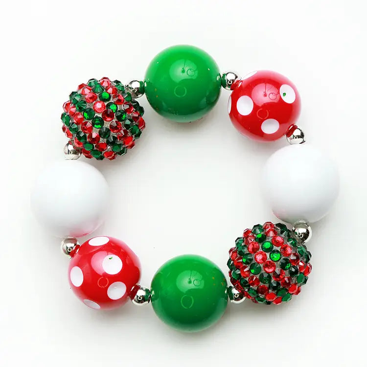 Chunky Beaded Christmas Bracelet