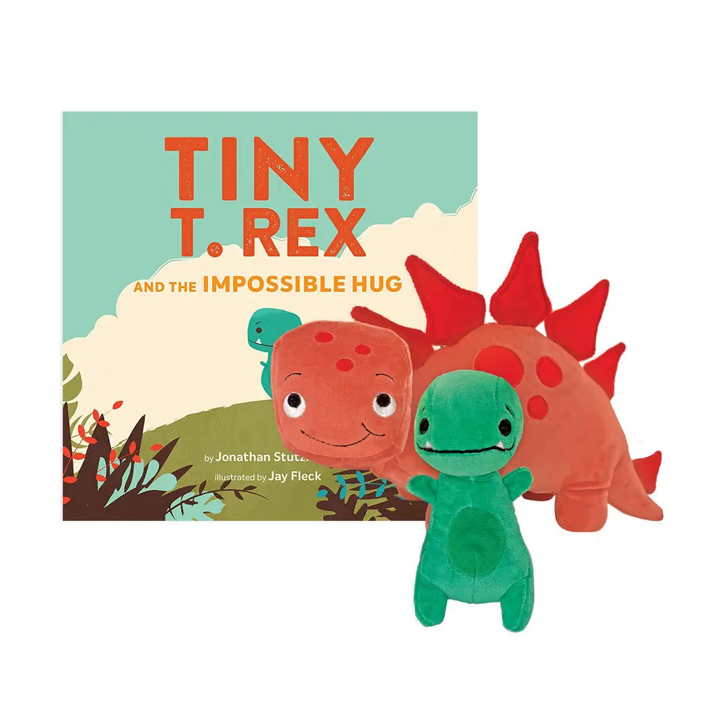 Tiny T. Rex And Pointy Plush Pair with Hardcover Book
