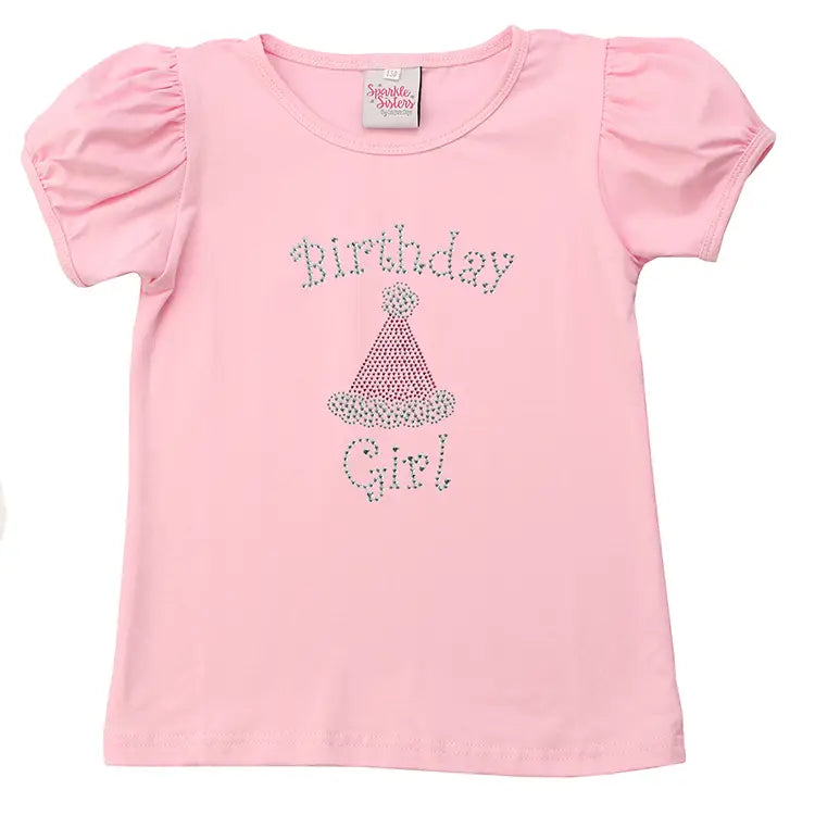 Studded Birthday Girl Puff Sleeve Tee