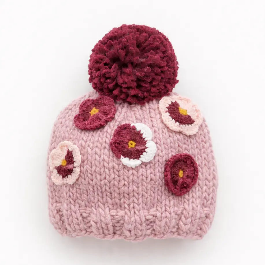 Pansy Rosy Beanie Hat For Baby & Kids