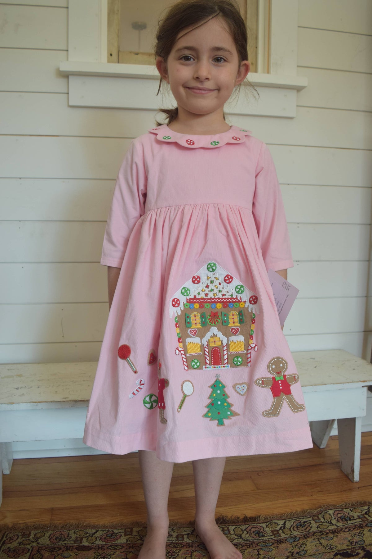 GINGERBREAD EMB DRESS