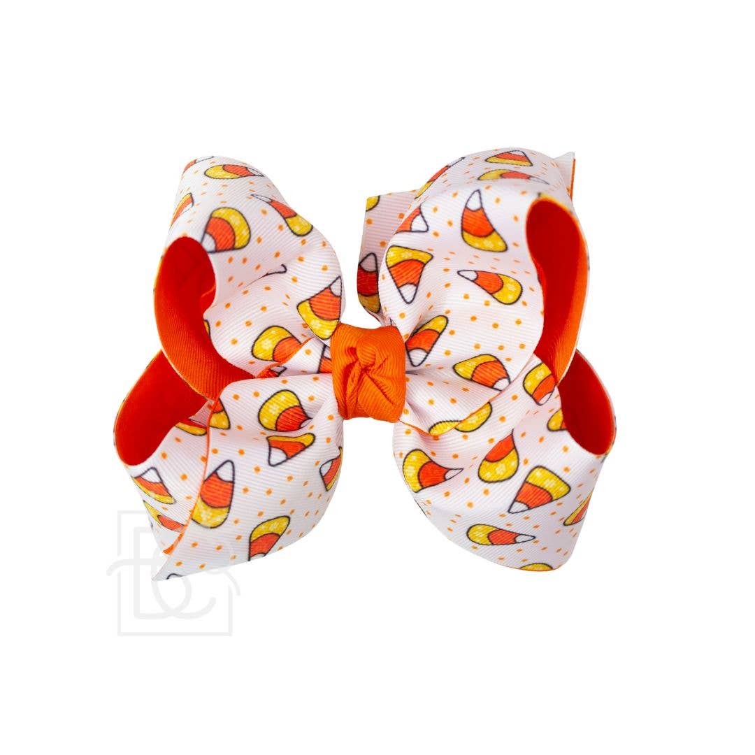 Layered Candy Corn Grosgrain Hair Bow Alligator Clip