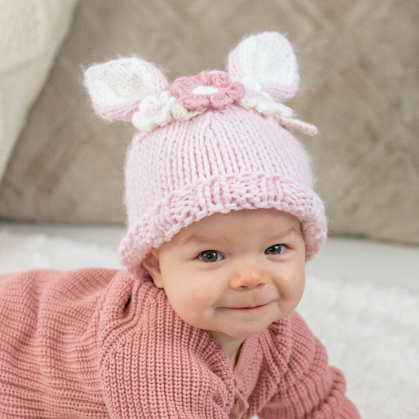 Flower Bunny Beanie Blush Flower Beanie Multi Baby & Kids