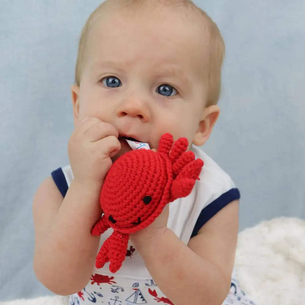 Crab Hand Crochet Rattles