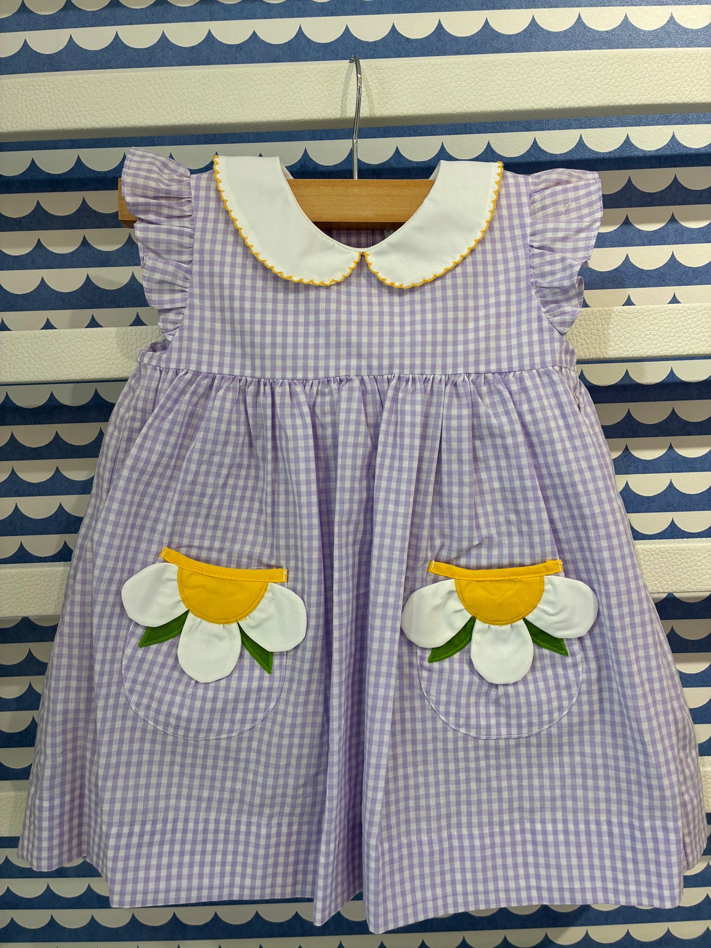 Sun Dress With Daisy Flower Pockets