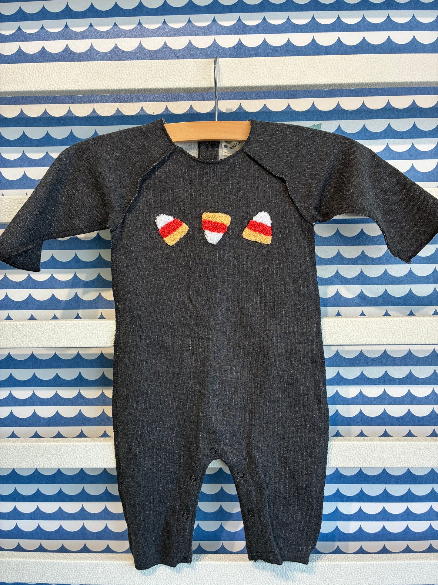 Candy Corn Sweatshirt Romper