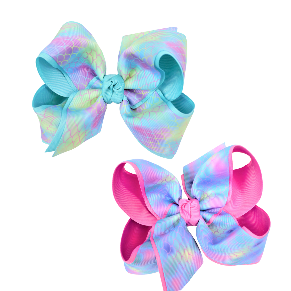 LAYERED MERMAID/GROSGRAIN BOW ON CLIP