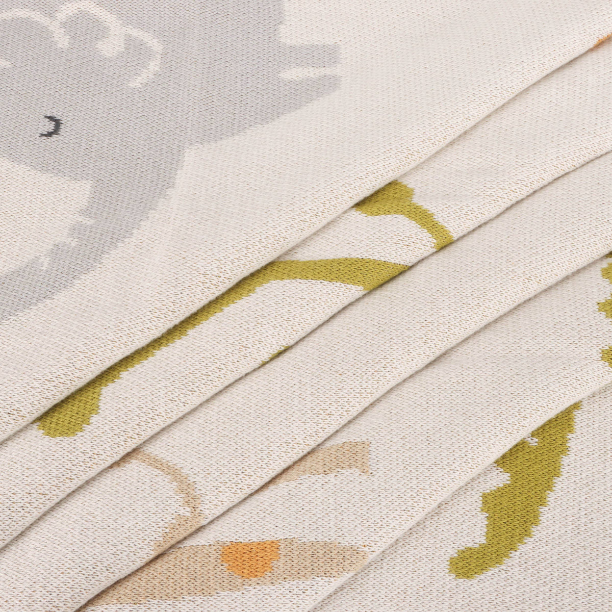 Viverano Organics - Jungle Friends - Jacquard Sweater Knit Baby Blankets