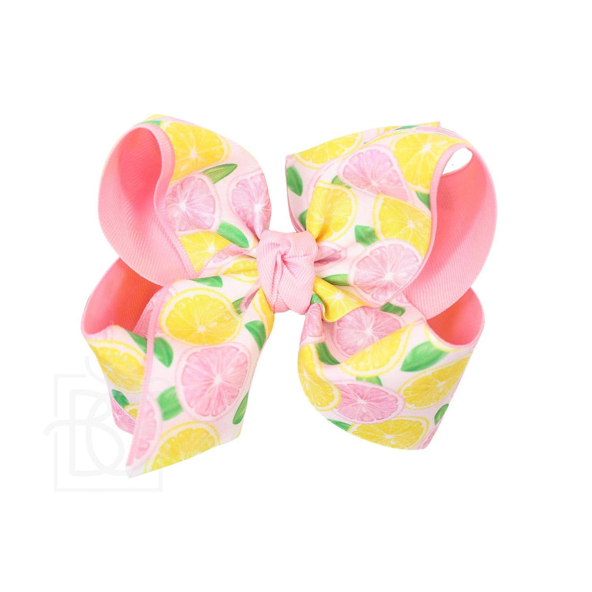 LAYERED LEMON & GRAPEFRUIT PRINT BOWS ON ALLIGATOR CLIP