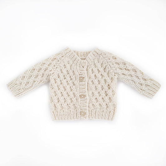 Waffle Cardigan Sweater Natural