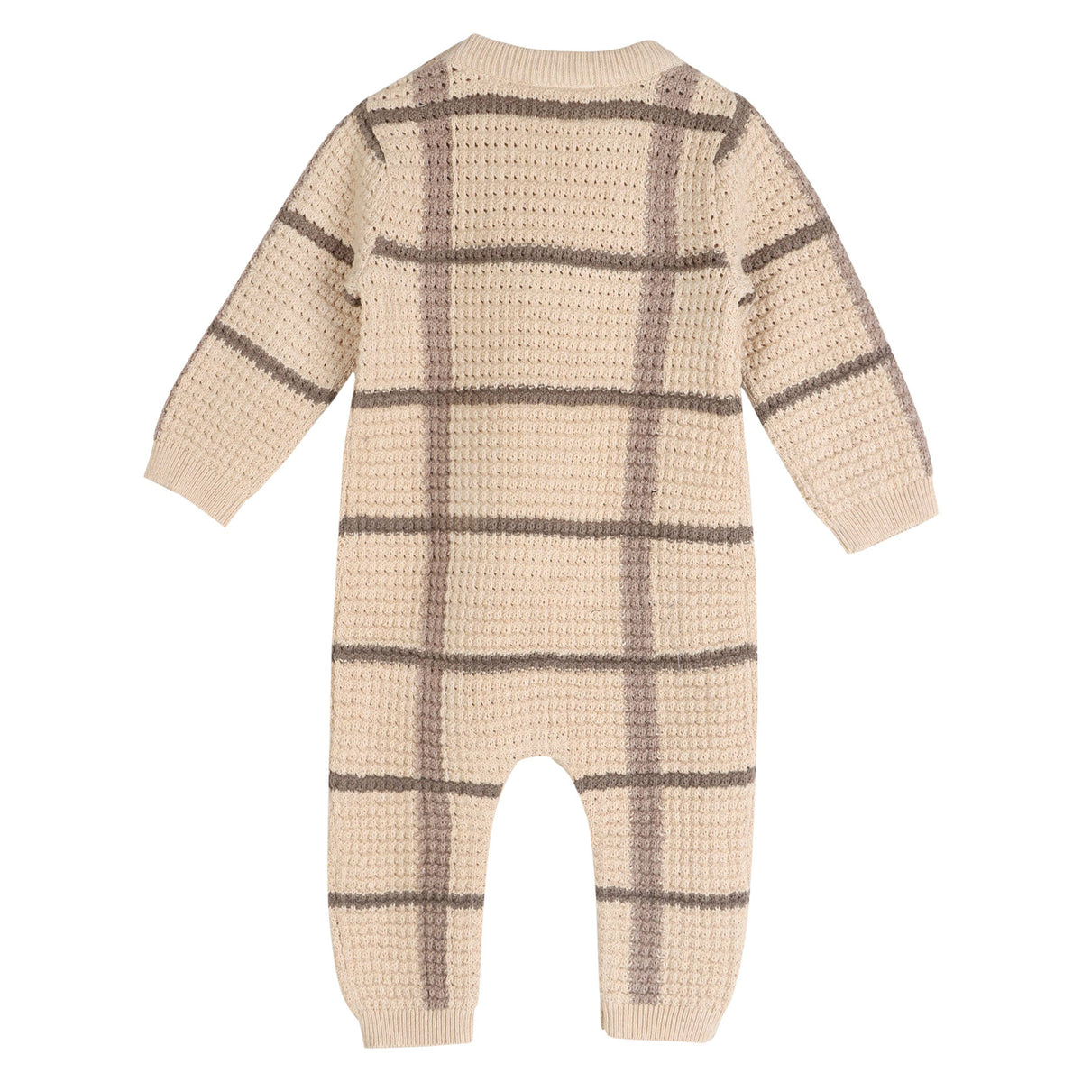 Viverano Organics - Ashton Textured Check Knit Baby Jumpsuit (Organic Cotton)