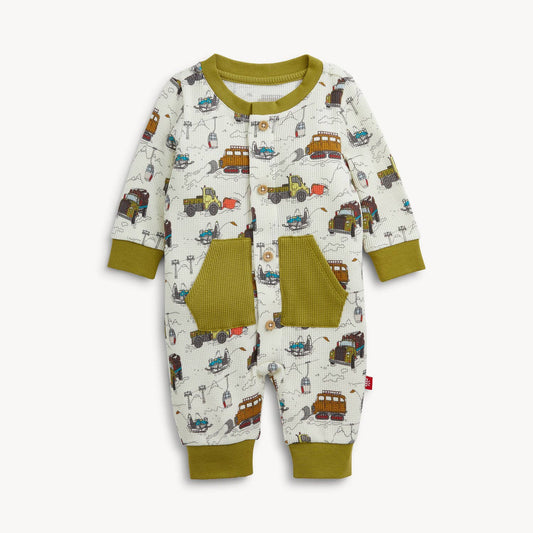 WAFFLE TRUCKS PRINT BOYS ROMPER