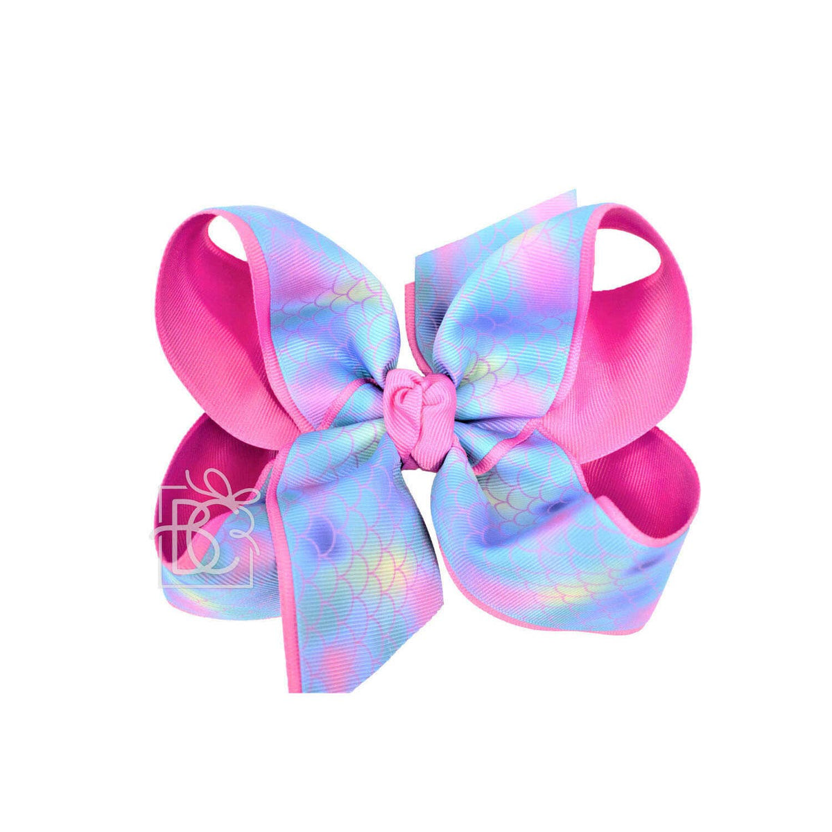 LAYERED MERMAID/GROSGRAIN BOW ON CLIP