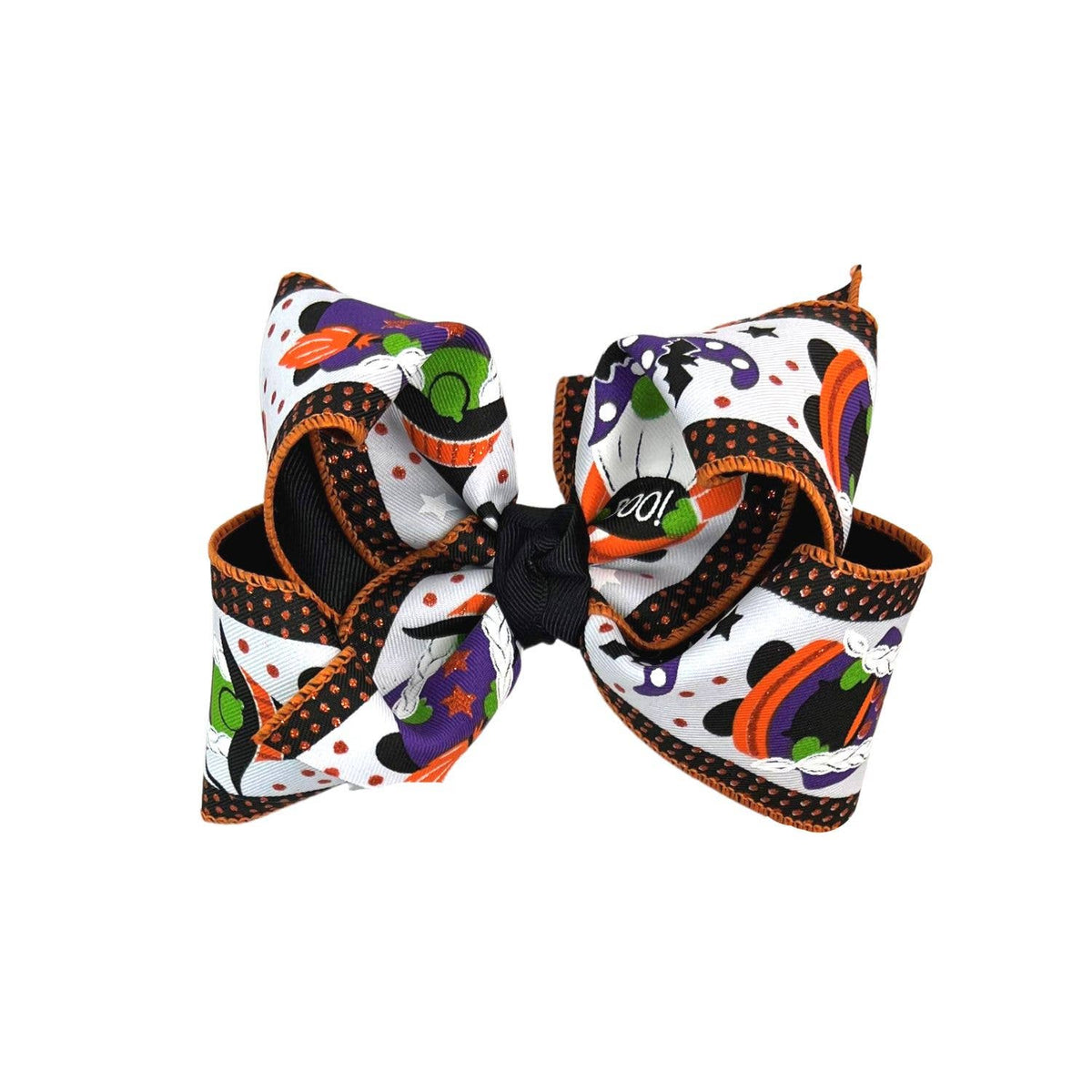 Layered Halloween Gnome Bow on Alligator Clip