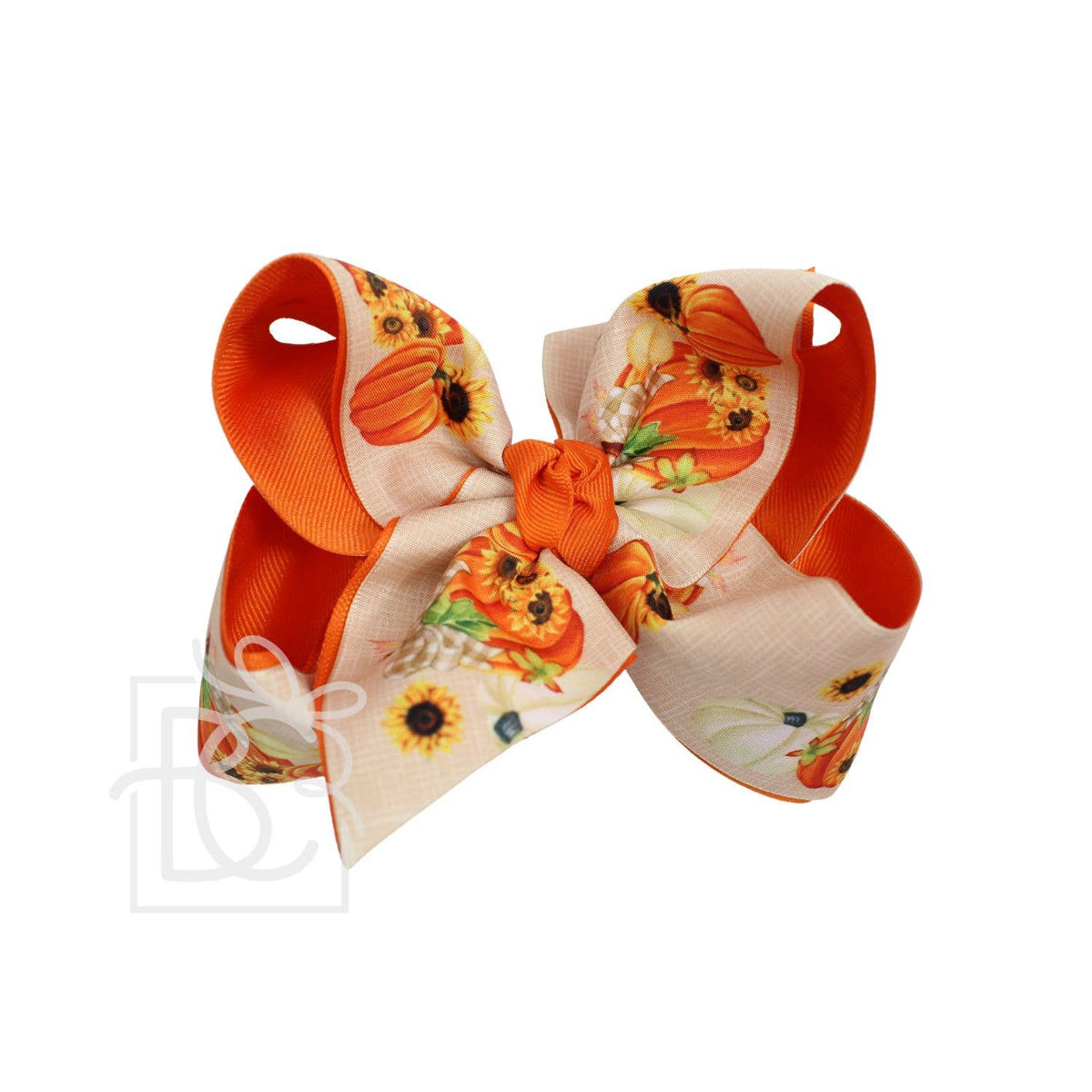 Layered Pumpkin & Sunflower Bow on Alligator Clip