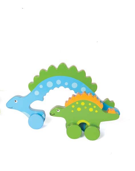 Stegosaurus Dino Big & Little Wooden Roller