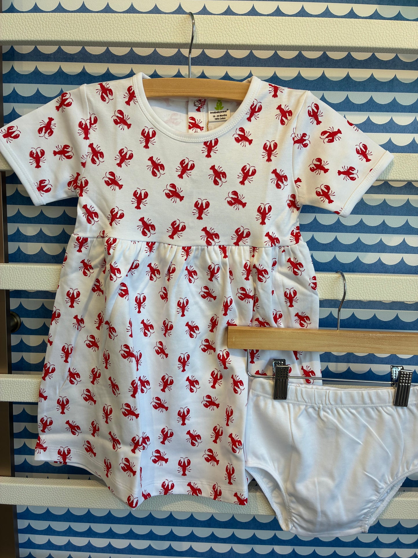 Lobster Short Sleeve Dress with Bloomers