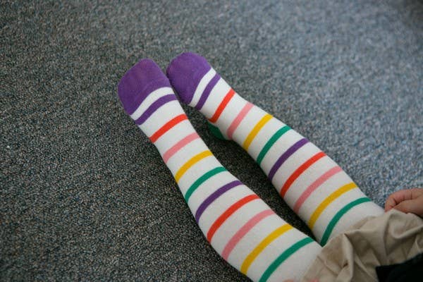 Stripe Tights - Candy White