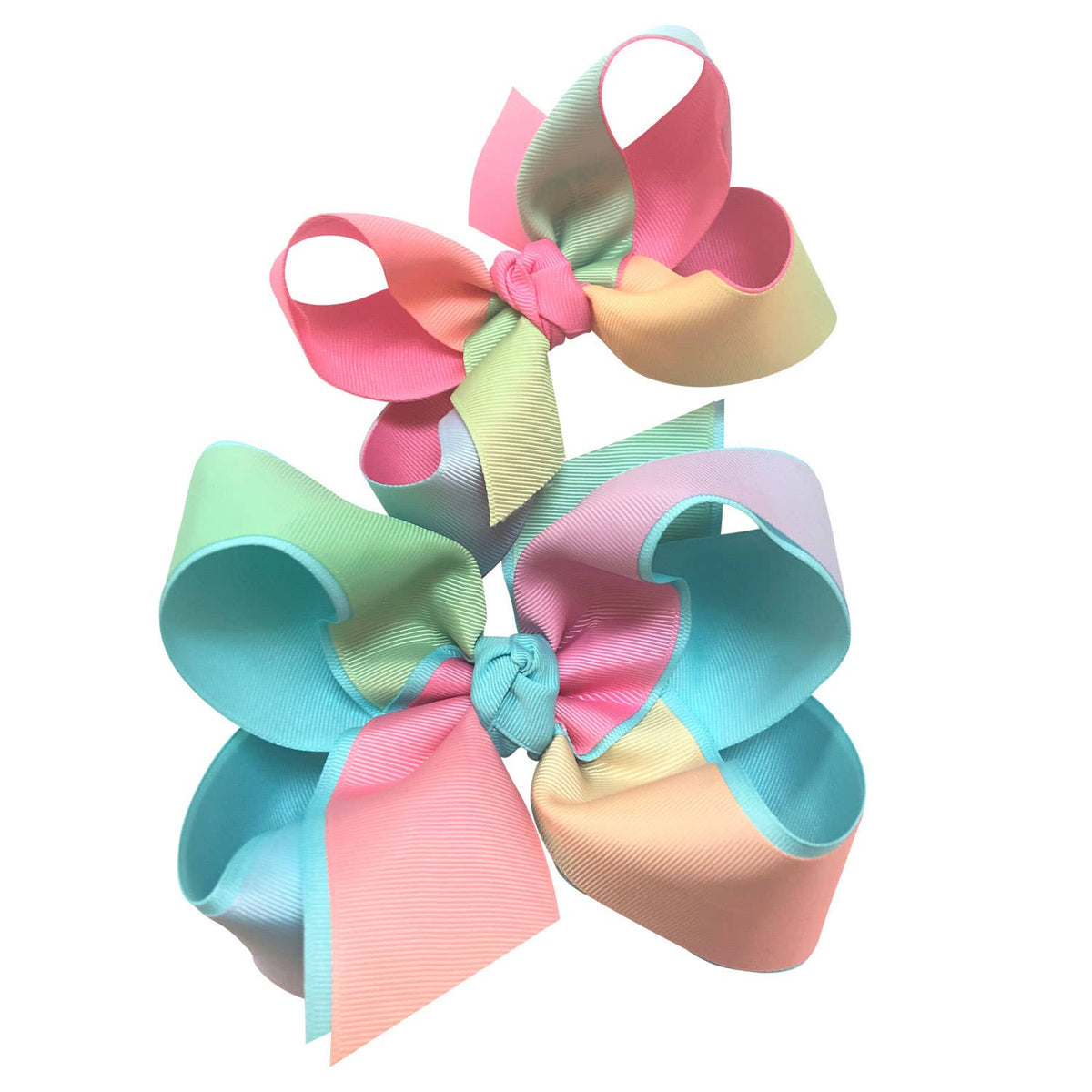 LAYERED RAINBOW BOW ON CLIP