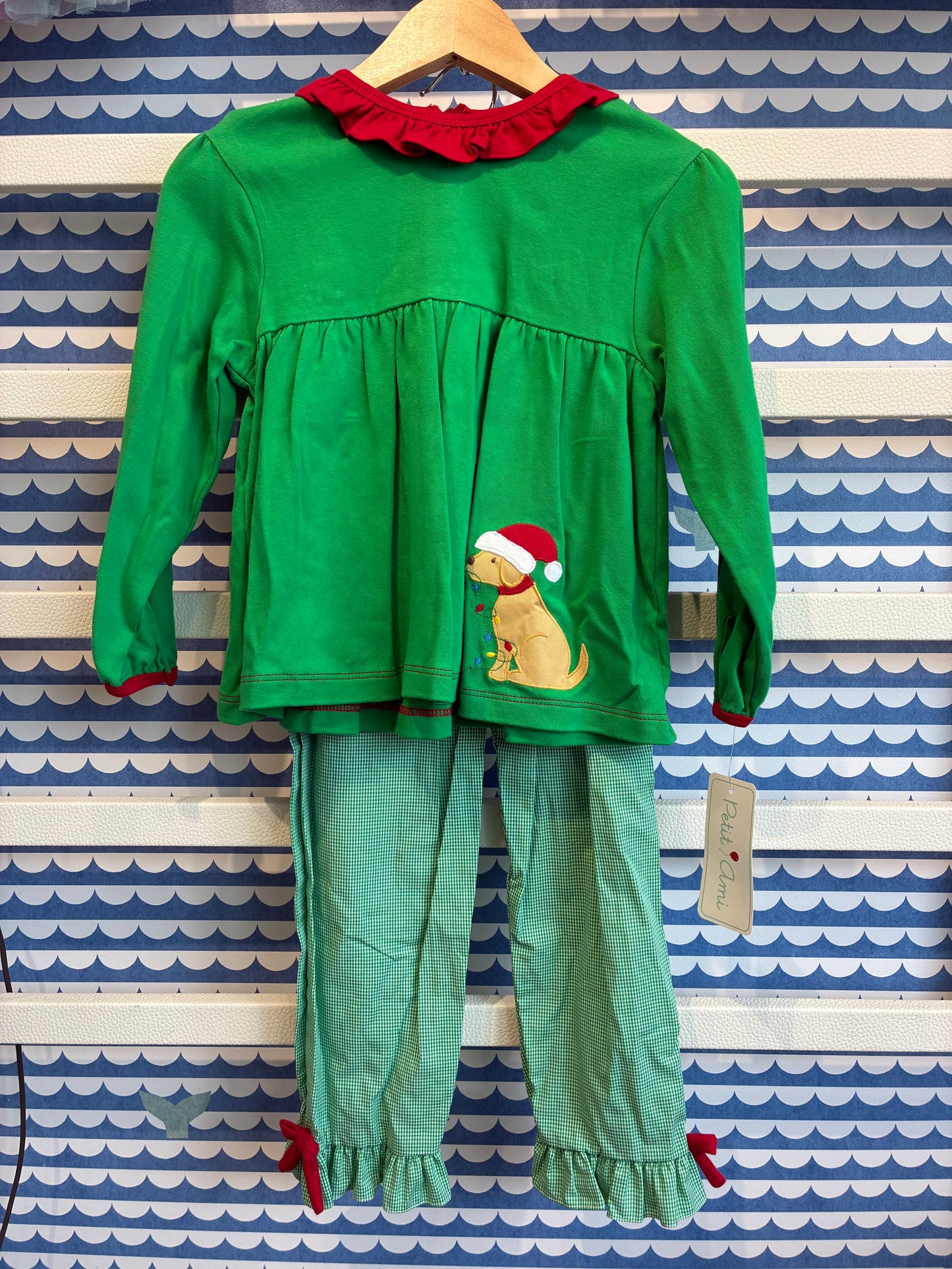 Girl Christmas Dog Top w/pants