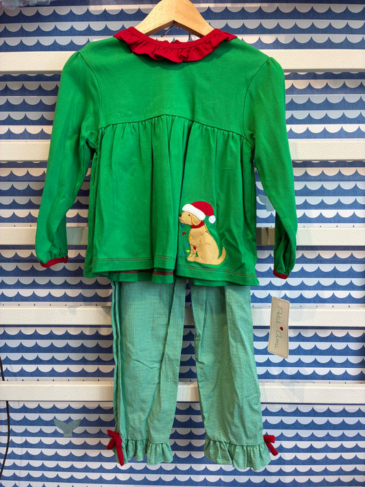 Girl Christmas Dog Top w/pants