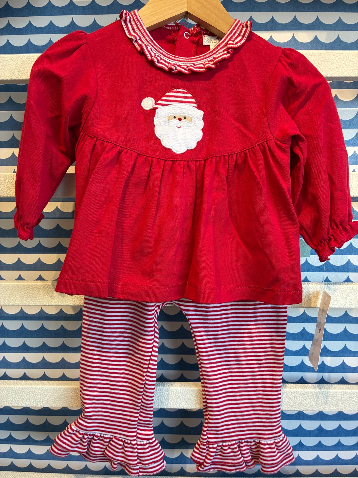 Girl Santa Face Applique 2Pc. Set