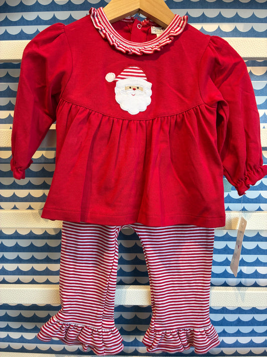 Girl Santa Face Applique 2Pc. Set