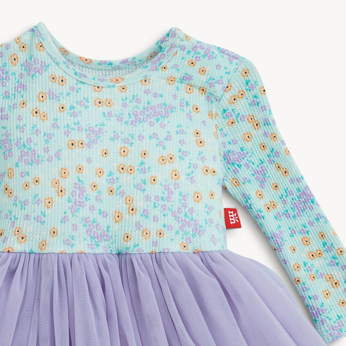 WAFFLE GREEN FLORAL BABY GIRLS TUTU DRESS