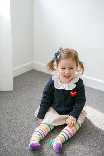 Stripe Tights - Candy White