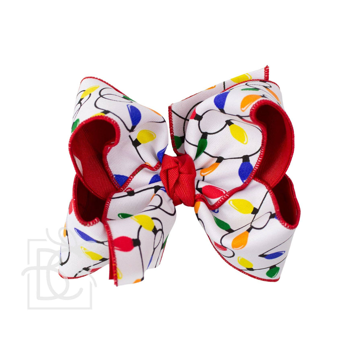 Christmas Tree Lights Print Hair Bow on Alligator Clip