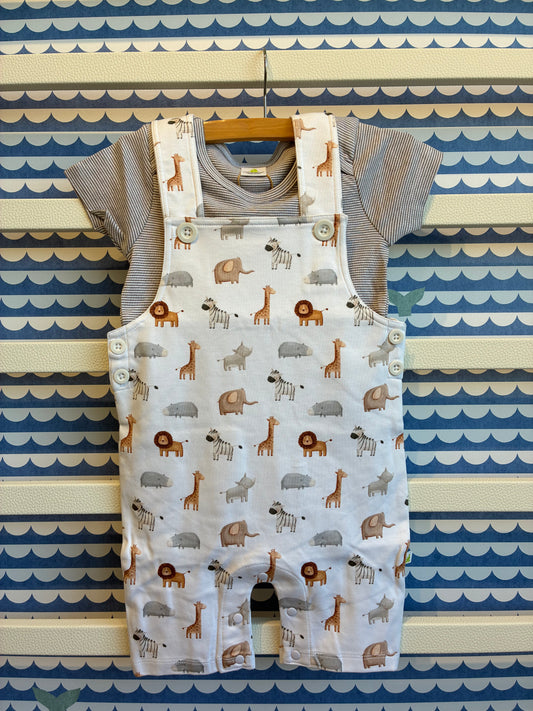 In The Jungle Dungaree with Half Sleeve Bodysuit