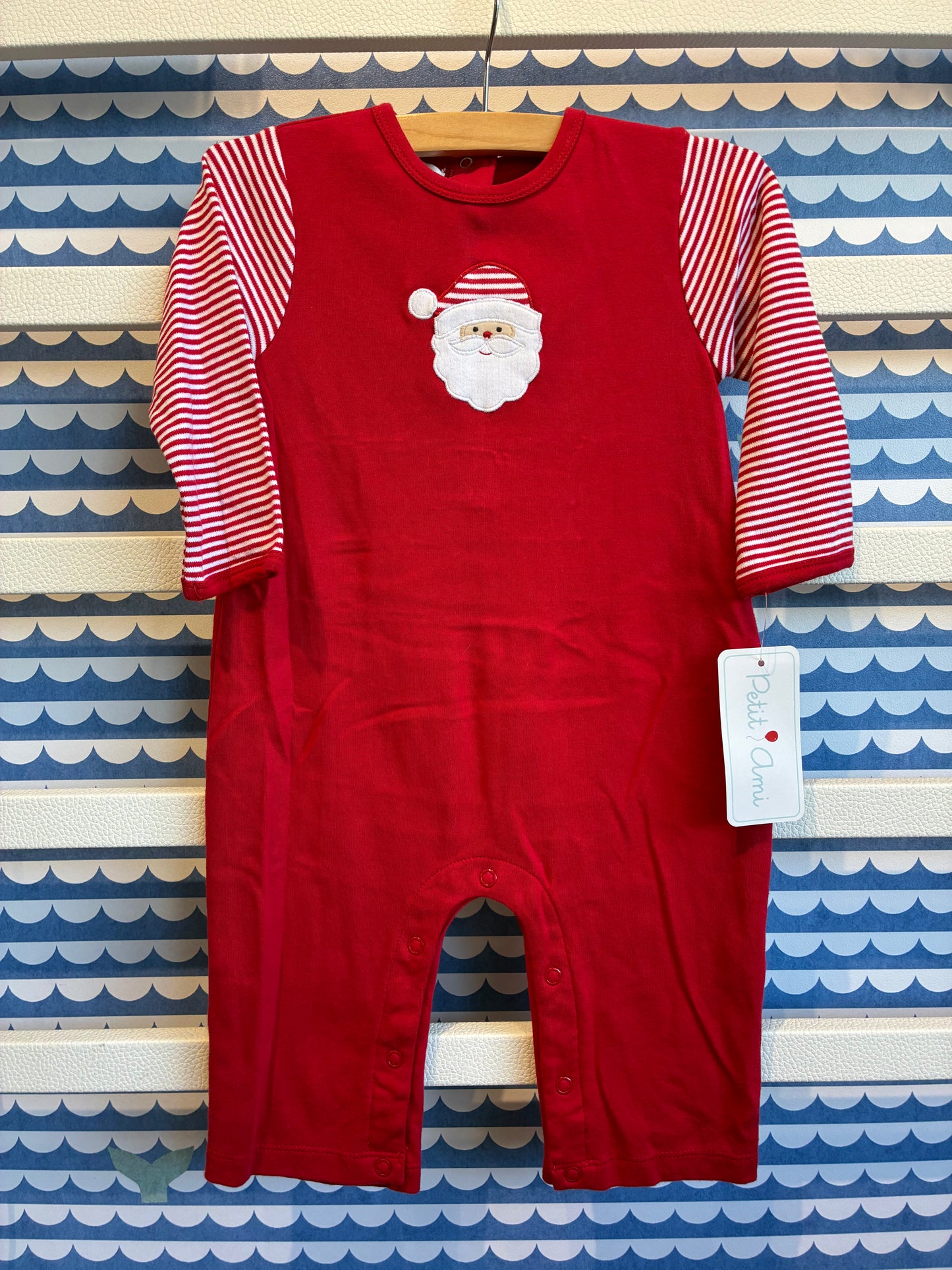Boy Santa Face Applique Jumper